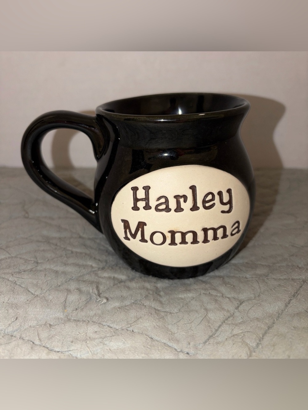 Harley Momma Black Ceramic Coffee Mug